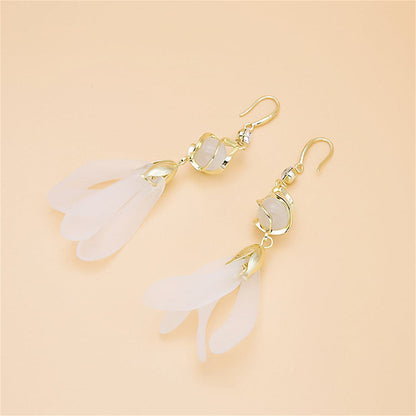 Cat-Eye and Cubic Zirconia Tiered Cage Tassel Drop Earrings, drop earrings for women, dainty minimalist design, styled look