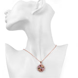 Cubic Zirconia & 18k Rose Gold-Plated Burst Pendant Necklace - streetregion