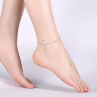 Silver-Plated Dragonfly Anklet