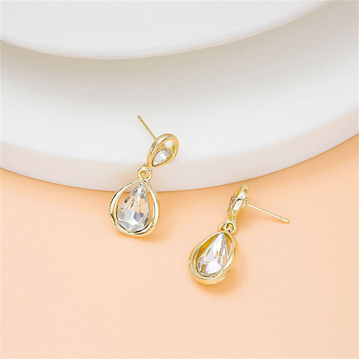 Crystal & 18K Gold-Plated Drop Earrings