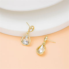 Crystal & 18K Gold-Plated Drop Earrings
