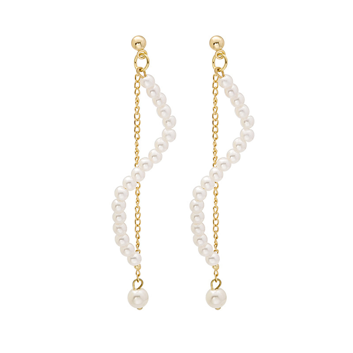 Pearl & 18K Gold-Plated Chain Dangle Earring