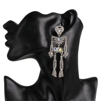 Crystal & Cubic Zirconia Skeleton Drop Earrings