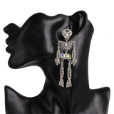 Crystal & Cubic Zirconia Skeleton Drop Earrings