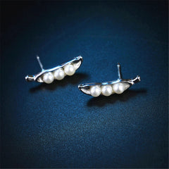 Pearl & 18K Gold-Plated Pea Stud Earrings