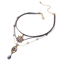 Crystal & Cubic Zirconia Sun Layered Pendant Necklace