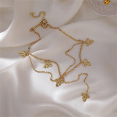 Elegant 18K gold-plated choker necklace featuring bow pendant, perfect for adding a touch of grace.