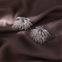 Pearl & Acrylic Silver-Plated Cluster Stud Earrings