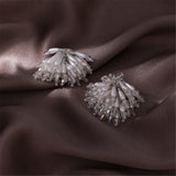 Pearl & Acrylic Silver-Plated Cluster Stud Earrings
