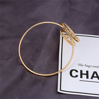 Goldtone Open Eye Bypass Arm Cuff