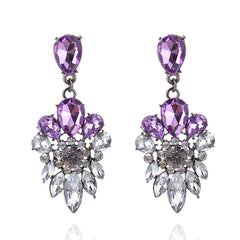 Cubic Zirconia & Silver-Plated Pear Cut Dangle Earrings