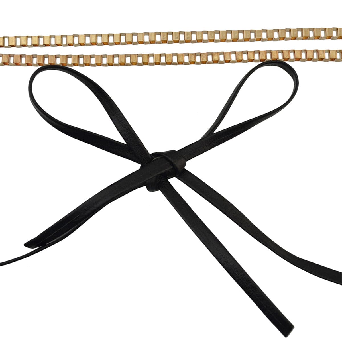 18k Gold-Plated & Faux-Leather Choker Necklace - streetregion