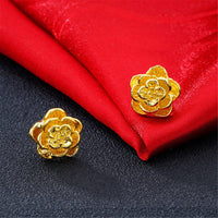 Goldtone Flower Stud Earrings