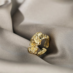 18K Gold-Plated Open Textured Geometric Ring