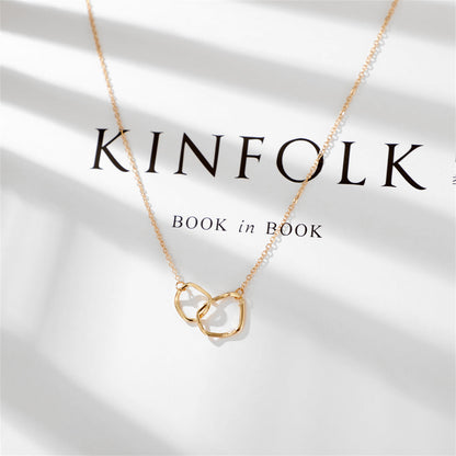 18K Gold-Plated Geometric Pendant Necklace, gold pendant necklace for women, vintage-inspired design, lifestyle look