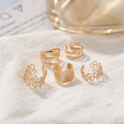 18K Gold-Plated Frosted Ear Cuff Set