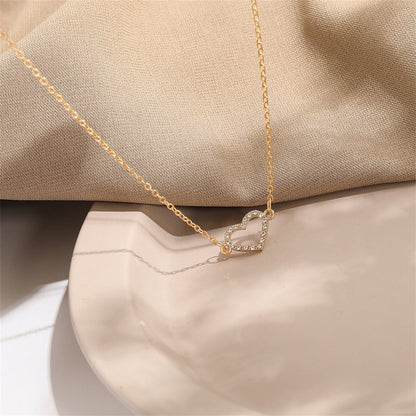 Cubic Zirconia and 18K Gold-Plated Heart Pendant Necklace, gold pendant necklace for women, styled look