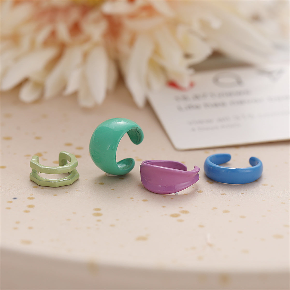 Blue Ear Cuff Set, stud earrings for women, everyday style, lifestyle look