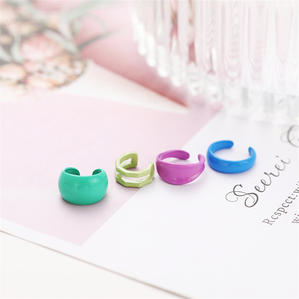 Blue Ear Cuff Set