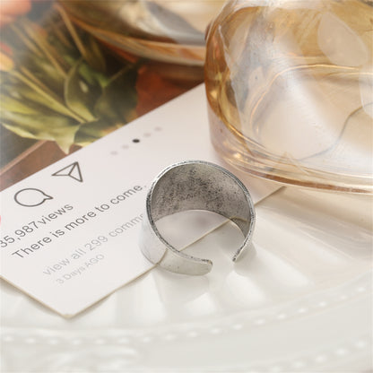 Silver-Plated Flower Open Band Ring
