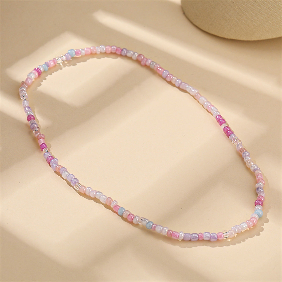 White and Multicolor Teal Howlite and Acrylic Stretch Necklace, pendant necklace for women, elegant gift for her, styled look