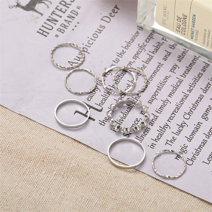 Silver-Plated Twine Ring Set, jewelry gift sets for women, elegant gift for her, side view