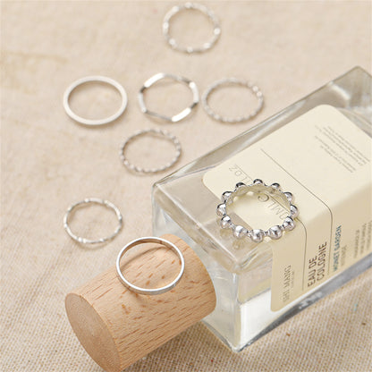 Silver-Plated Twine Ring Set, jewelry gift sets for women, elegant gift for her, detail close-up