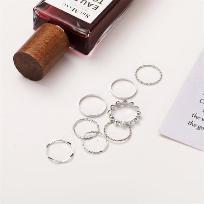 Silver-Plated Twine Ring Set, jewelry gift sets for women, elegant gift for her, lifestyle look