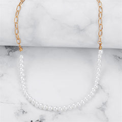 Pearl & 18K Gold-Plated Chain Link Necklace