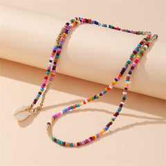 Mulitcolor Howlite & Shell Pendant Necklace