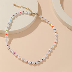 Pearl & Multicolor Howlite 18K Gold-Plated Beaded Necklace