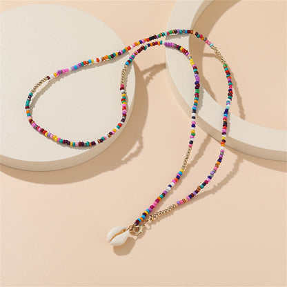 Mulitcolor Howlite and Shell Pendant Necklace, pendant necklace for women, everyday style, lifestyle look