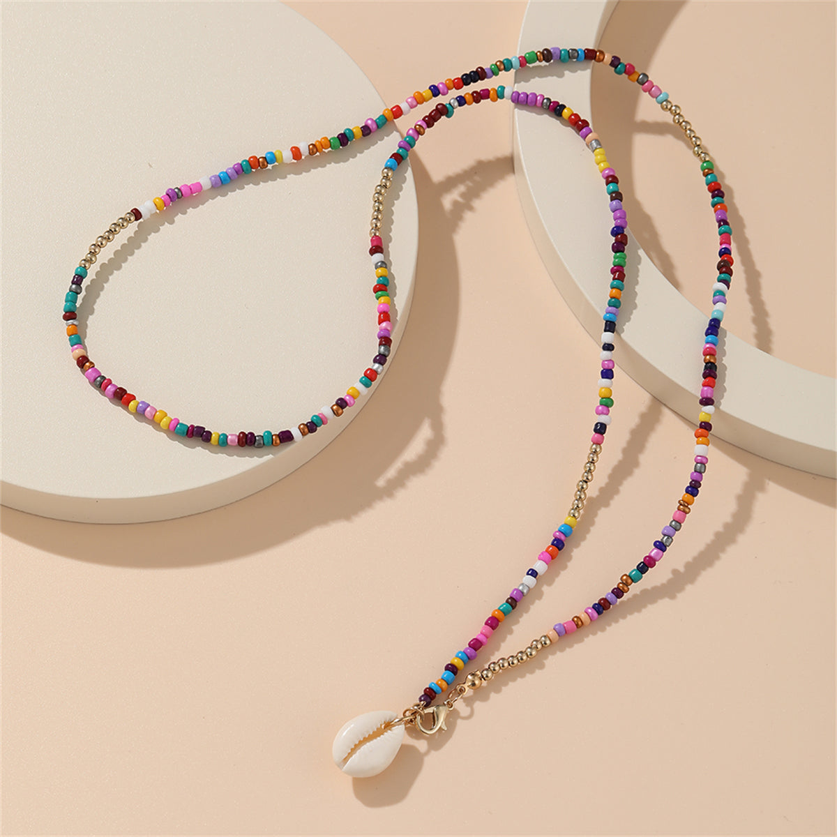 Mulitcolor Howlite and Shell Pendant Necklace, pendant necklace for women, everyday style, styled look