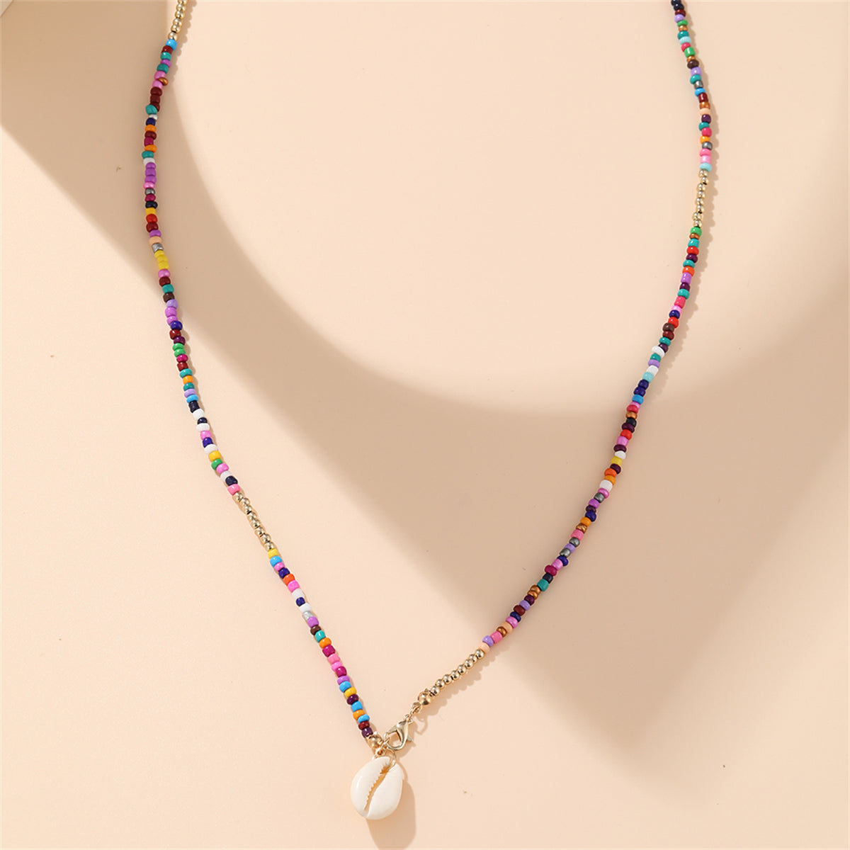 Mulitcolor Howlite & Shell Pendant Necklace
