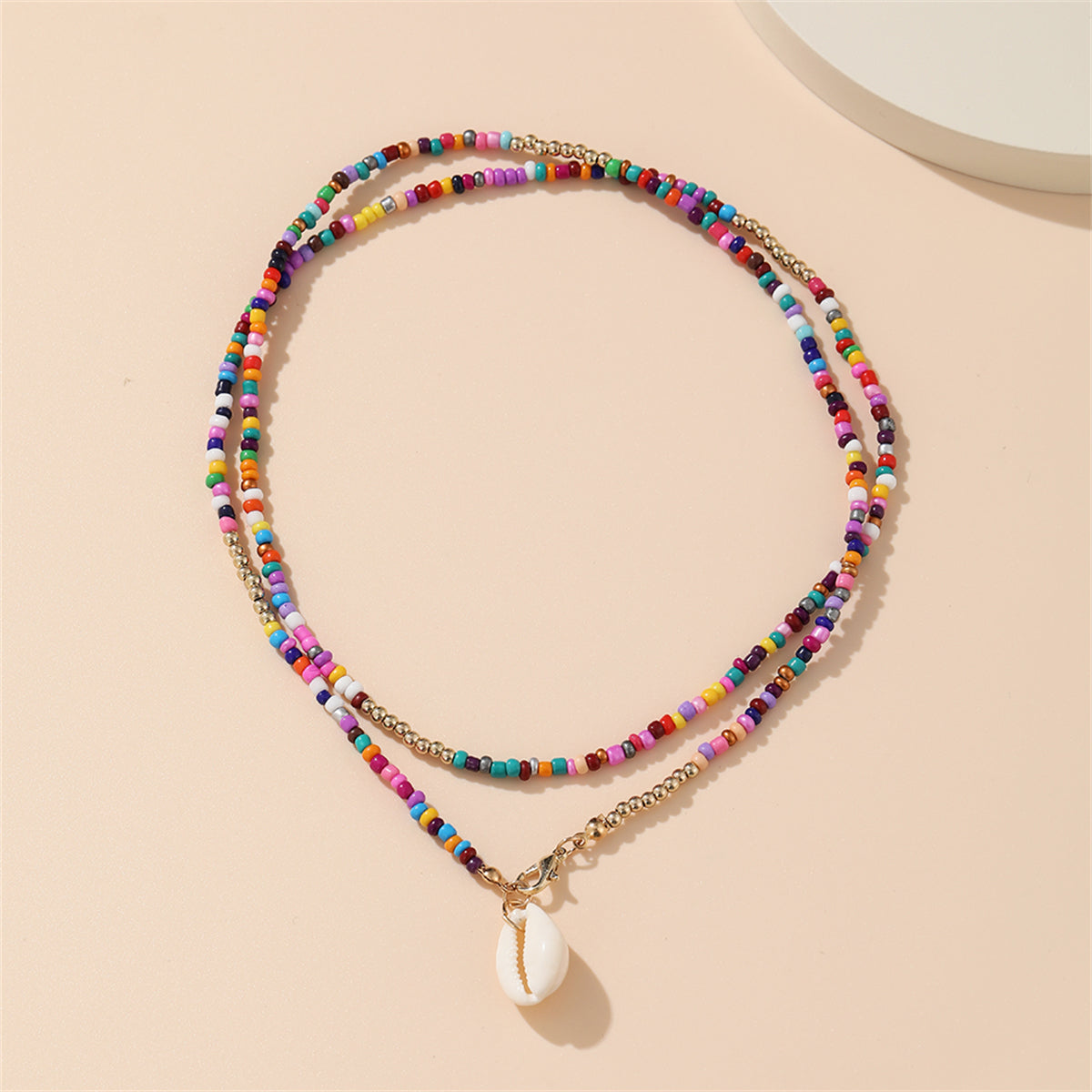 Mulitcolor Howlite & Shell Pendant Necklace
