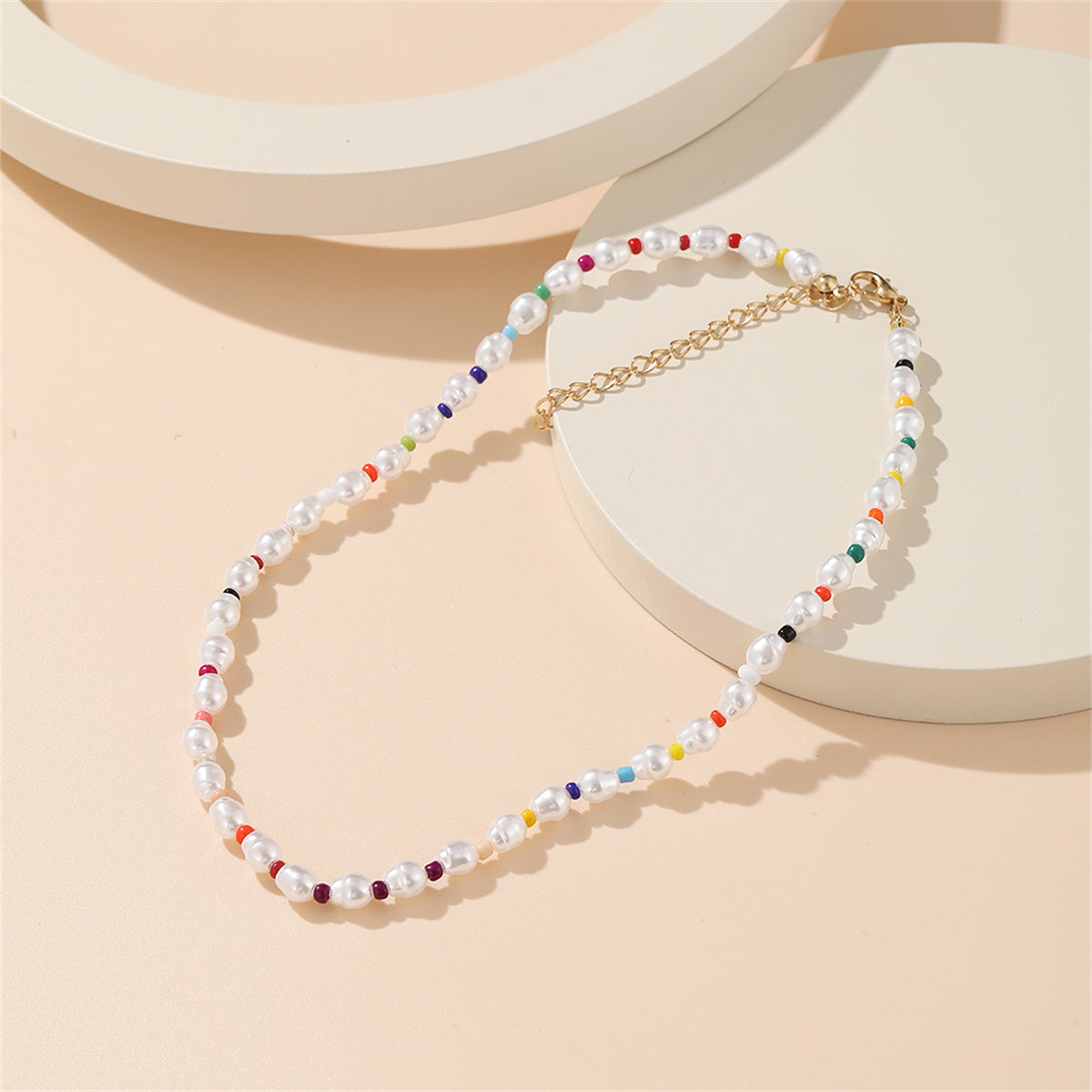 Pearl & Multicolor Howlite 18K Gold-Plated Beaded Necklace