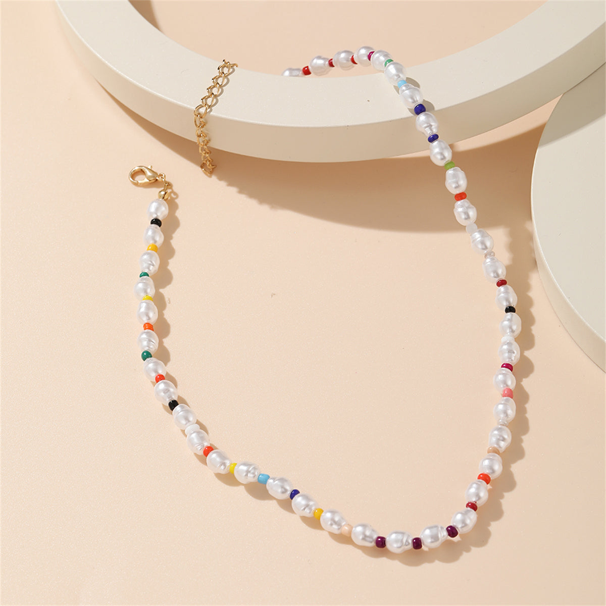 Pearl & Multicolor Howlite 18K Gold-Plated Beaded Necklace