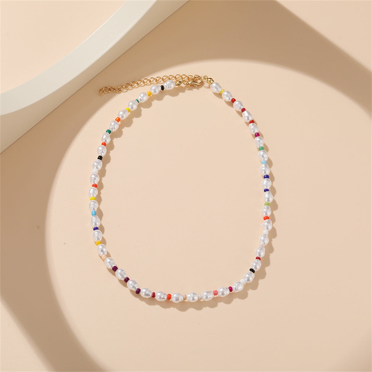 Pearl & Multicolor Howlite 18K Gold-Plated Beaded Necklace