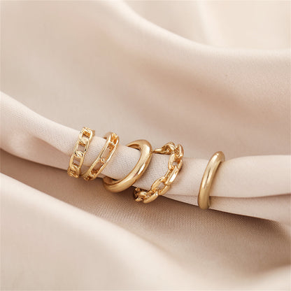 18K Gold-Plated Chain Ear Cuffs Set, gold stud earrings for women, elegant gift for her, detail close-up