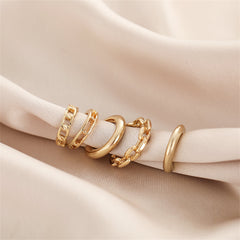 18K Gold-Plated Chain Ear Cuffs Set