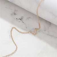 White Shell & 18k Gold-Plated Butterfly Pendant Necklace