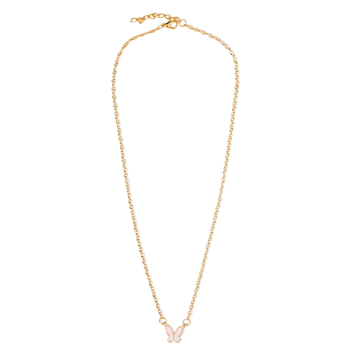White Shell and 18K Gold-Plated Butterfly Pendant Necklace, gold pendant necklace for women, lifestyle look