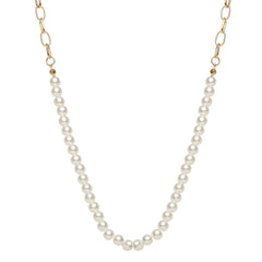 Pearl & 18K Gold-Plated Chain Link Necklace