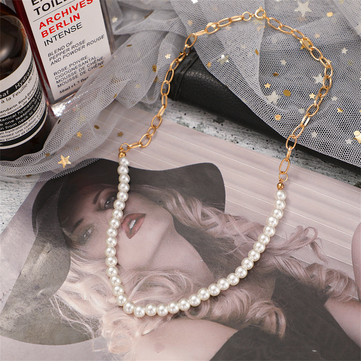 Pearl & 18K Gold-Plated Chain Link Necklace