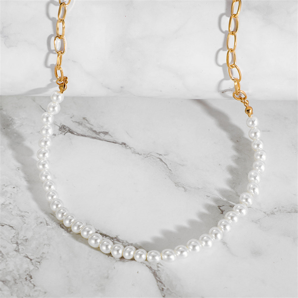 Pearl & 18K Gold-Plated Chain Link Necklace