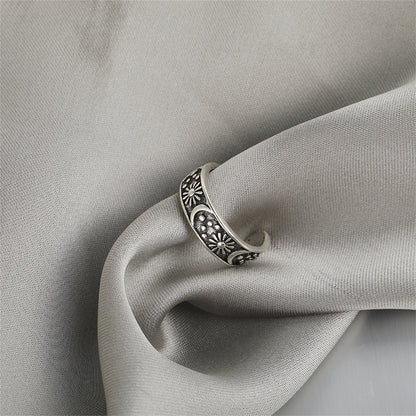 Silver-Plated Celestial Ring, silver statement rings for women, botanical inspired, styled look