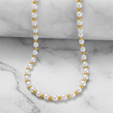 Pearl & 18k Gold-Plated Station Beaded Necklace