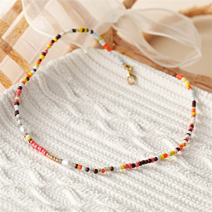 Multicolor Howlite and Pearl Beaded Necklace, pendant necklace for women, elegant gift for her, side view