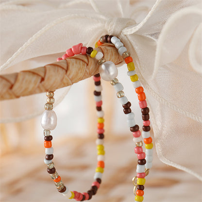 Multicolor Howlite & Pearl Beaded Necklace
