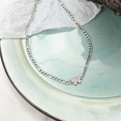 Cubic Zirconia & Silver-Plated Butterfly Choker Necklace